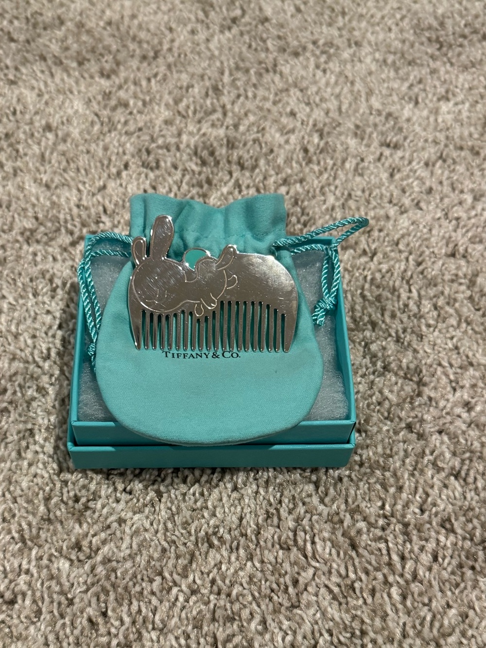 Tiffany & Co. Bunny Kids Comb Tiny Tiffany Rabbit Baby Comb Sterling Silver NEW - Picture 5 of 6